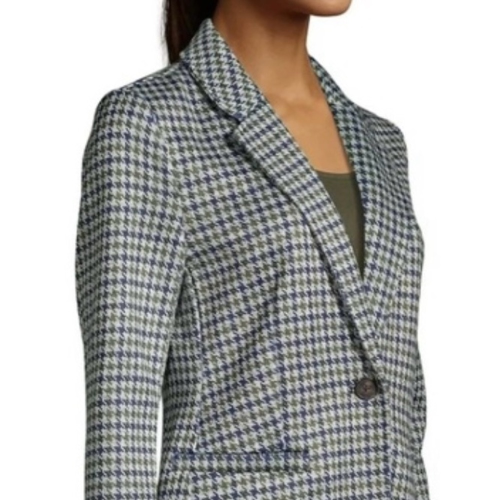 NWOT Lands’ End sweater fleece one button houndstooth blazer jacket XL - Picture 3 of 11